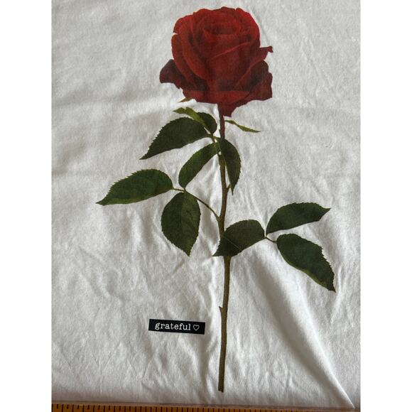 Forever 21 with purpose white rose grateful 100% cotton T-shirt - Picture 3 of 6
